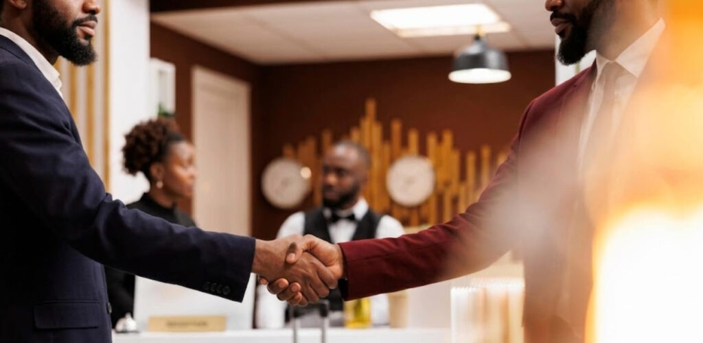 two men shaking hands