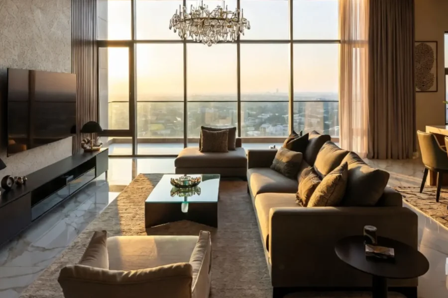 luxury apartment building interior in ghana